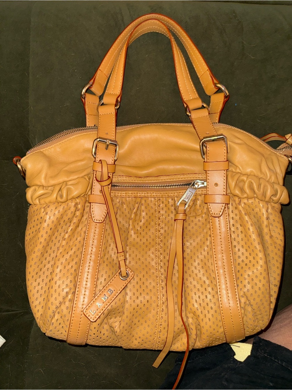L.A.M.B. PERFORATED SOFT LEATHER PURSE VINTAGE Y2K.